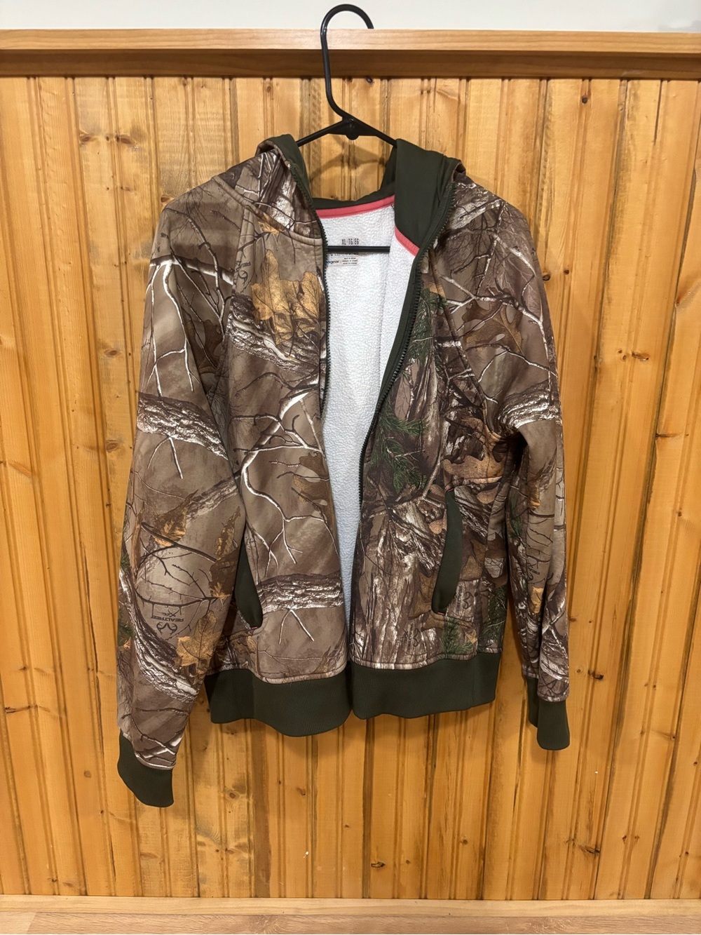 Under Armour Realtree Camo Olive Jacket with Pink Trim